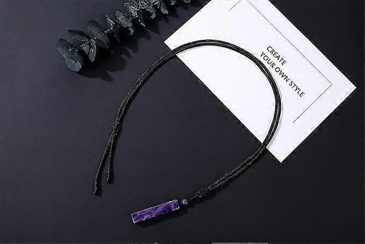 Crystal Necklace for Men Women Healing Crystal Stone Bar Pendant Necklace Adjustable Rope Necklace Natural V1263-JX-2171
