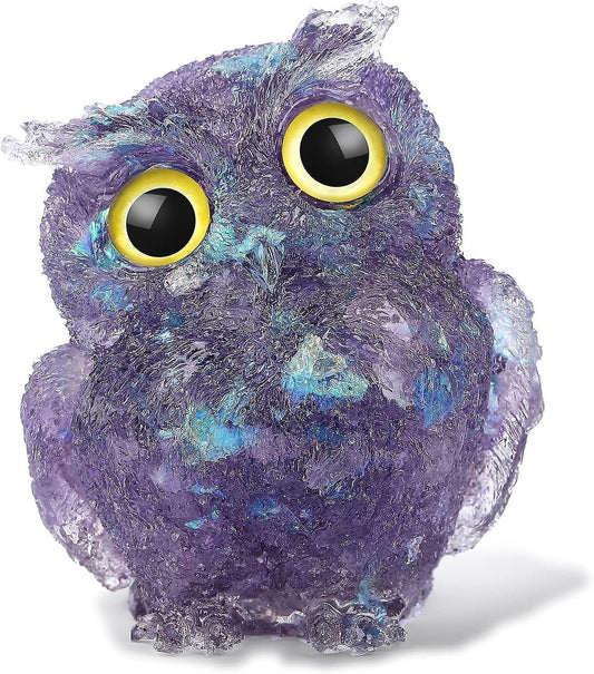 Hand Carved Natural Crystal Owl Statue Reiki Healing Gemstone Animal Figurines Home Office Car Decoration V1263-JX-2183