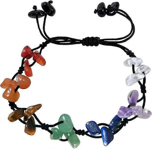 Handmade Natural Gemstones Bracelet 7 Chakras Healing Crystals Bracelet Yoga Stone Beads Bracelets Meditation V1263-JX-2192