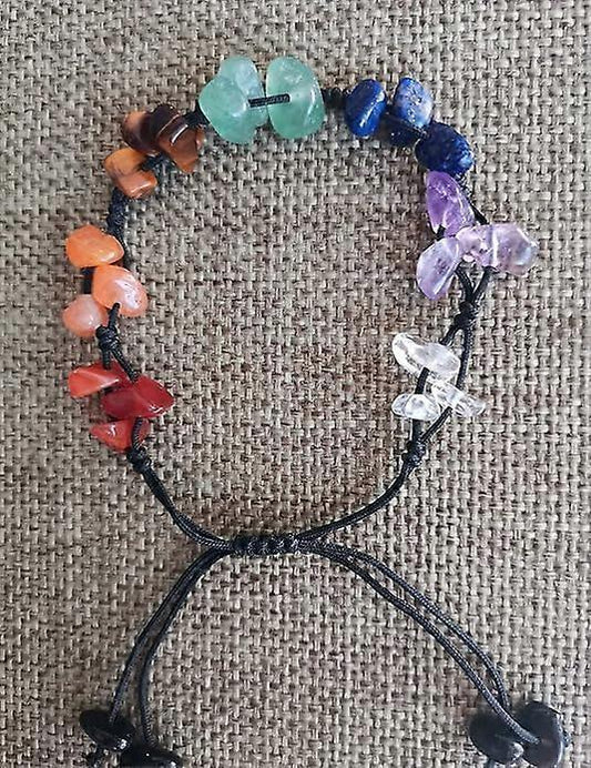 Handmade Natural Gemstones Bracelet 7 Chakras Healing Crystals Bracelet Yoga Stone Beads Bracelets Meditation V1263-JX-2192