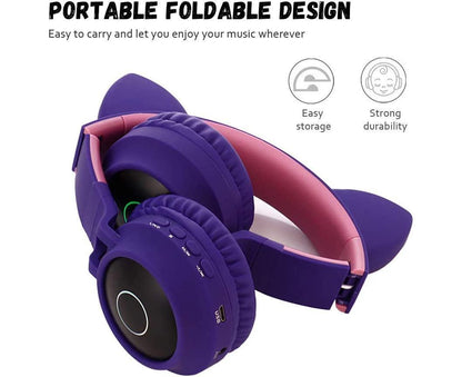 babies Bluetooth Cat Ear Headphones Foldable Stereo Wireless Headphones V1263-JX-22