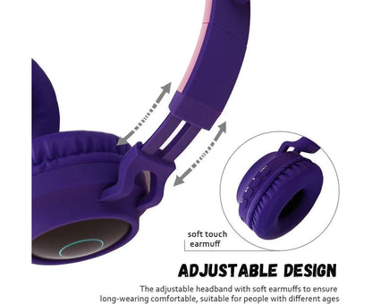 babies Bluetooth Cat Ear Headphones Foldable Stereo Wireless Headphones V1263-JX-22