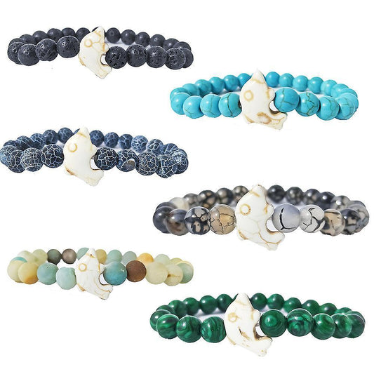 Healing Crystals Bracelet Handmade Natural Gemstones Beads Bracelet Elastic Natural Stone Yoga Beads Bracelet V1263-JX-2200