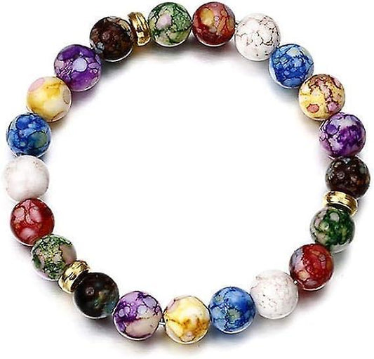 Healing Crystals Bracelet Handmade Natural Gemstones Beads Bracelet Elastic Natural Stone Yoga Beads Bracelet V1263-JX-2201