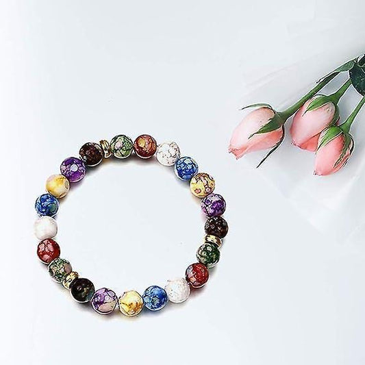 Healing Crystals Bracelet Handmade Natural Gemstones Beads Bracelet Elastic Natural Stone Yoga Beads Bracelet V1263-JX-2201