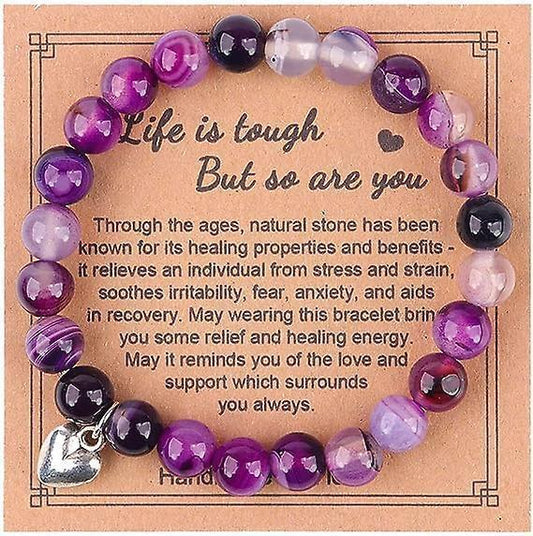 Inspirational Gifts For Women, Get Well Soon Gifts, 8mm Natural Stone Bracelets Crystal Stone Gifts For V1263-JX-2211