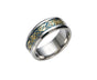 Stylish Men Titanium Steel Smooth Surface Wedding Band Finger Ring Jewelry Gift-Blue + Golden US 11 V1263-JX-222