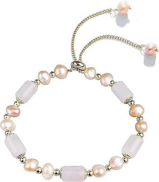 Natural Jade Pearls Bracelet Gold Wealthy Good Fortune Jade Bangle Amulet For Women, Lucky Jade Feng Shui V1263-JX-2222
