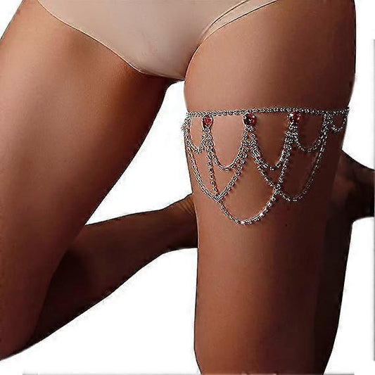 Thigh Chain Elastic Leg Chain Thigh Belt Crystal Multi-layer Leg Chain Bracelet Leg Jewelry for Women V1263-JX-2228