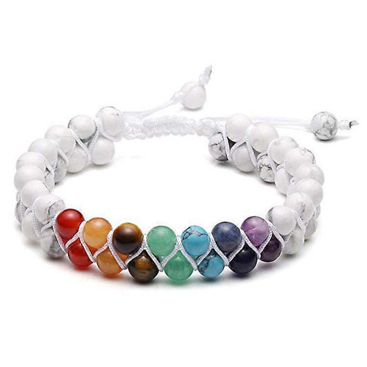 Top Plaza Bead Chakra Bracelet 7 Chakras Healing Crystals Bracelet Yoga Stone Beads Bracelets Meditation V1263-JX-2229