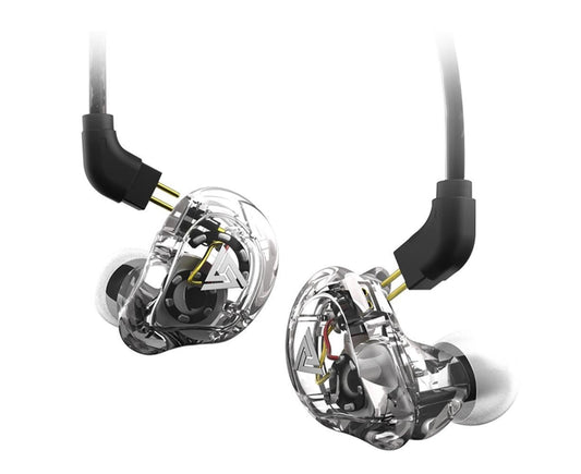 QKZ VK1 Wired In-Ear Earphones Bass HiFi Earbuds Sports Headphones with Mic-Transparent White V1263-JX-223