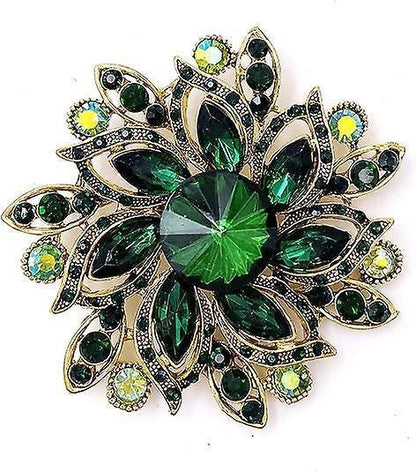 Vintage Women's Austrian Crystal Elegant Flower Brooch Wedding Broach Pin V1263-JX-2233