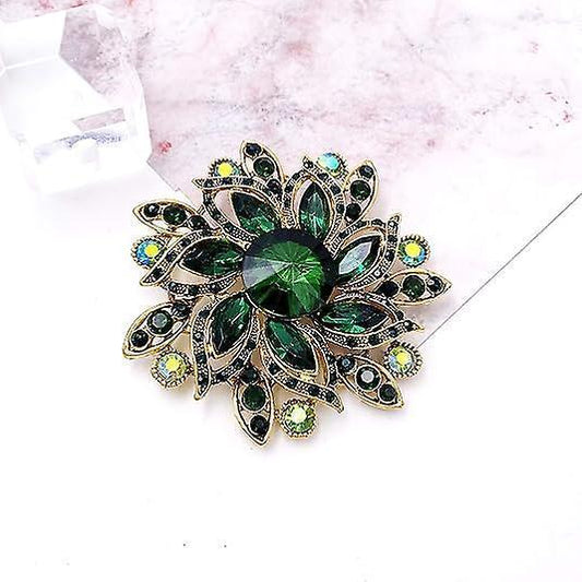 Vintage Women's Austrian Crystal Elegant Flower Brooch Wedding Broach Pin V1263-JX-2233