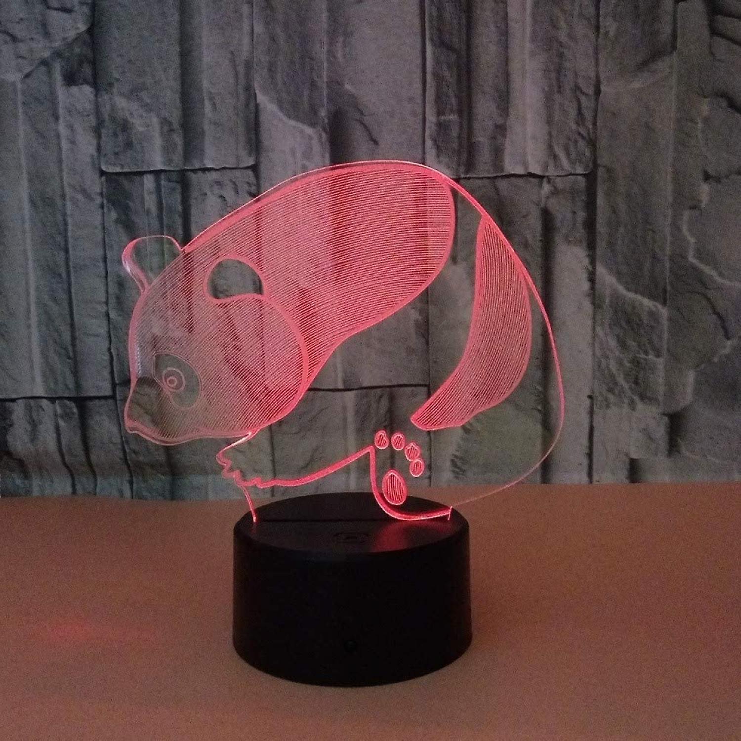 3D Illusion Lamp LED Panda Night Light Animal Toys V1263-JX-2237