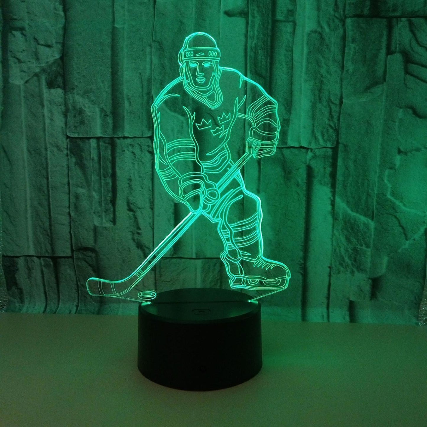 3D Night Lights Ice Hockey Athlete 3D Illusion Bed V1263-JX-2238
