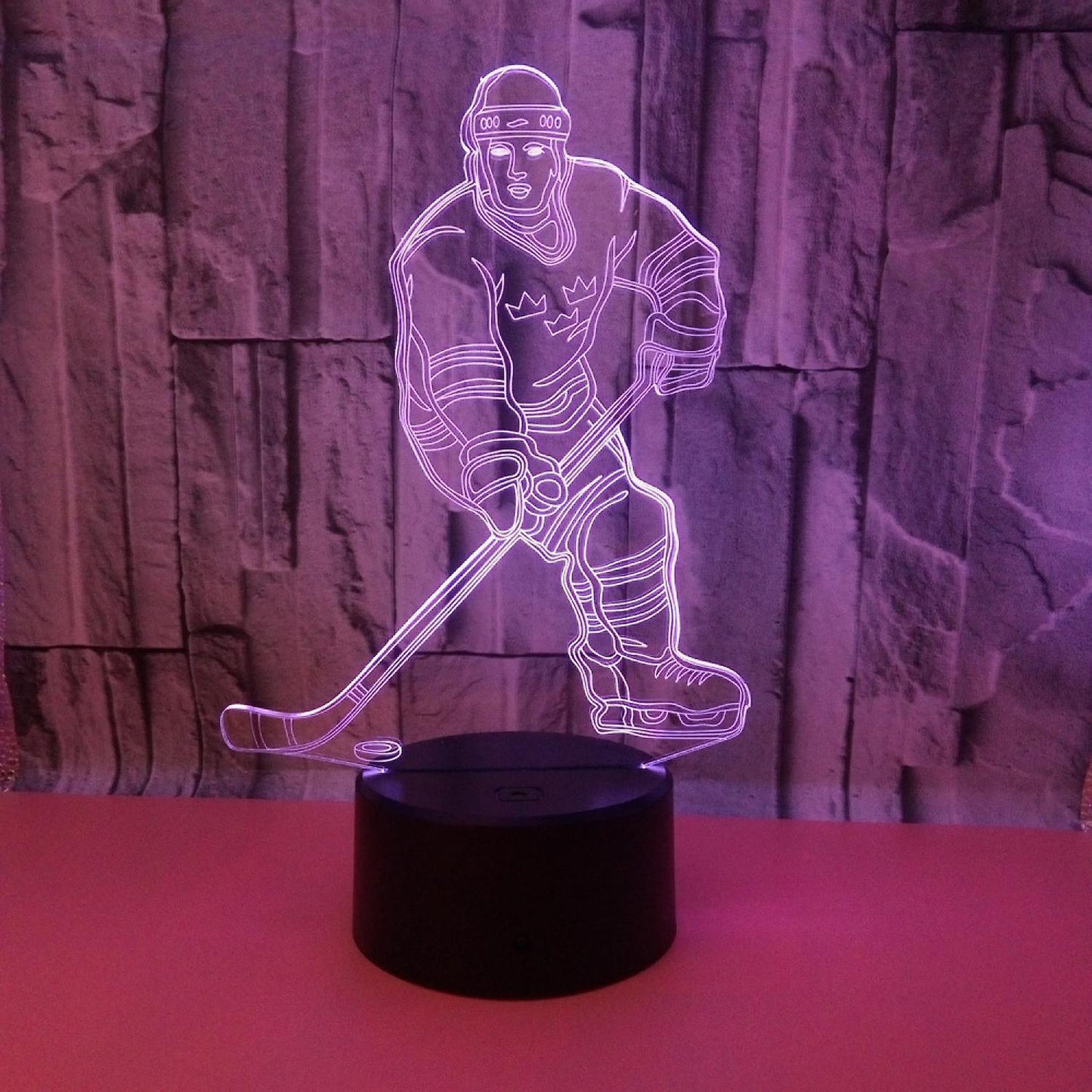 3D Night Lights Ice Hockey Athlete 3D Illusion Bed V1263-JX-2238