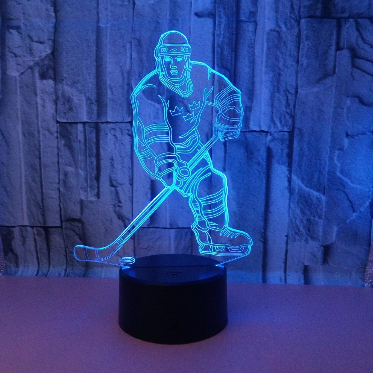 3D Night Lights Ice Hockey Athlete 3D Illusion Bed V1263-JX-2238