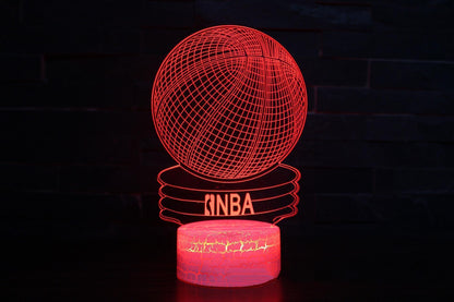 Basketball Night Light,3D Illusion Led Lamp 16 Colors Dimma V1263-JX-2239