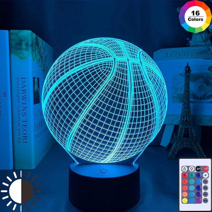 Basketball Night Light,3D Illusion Led Lamp 16 Colors Dimma V1263-JX-2239