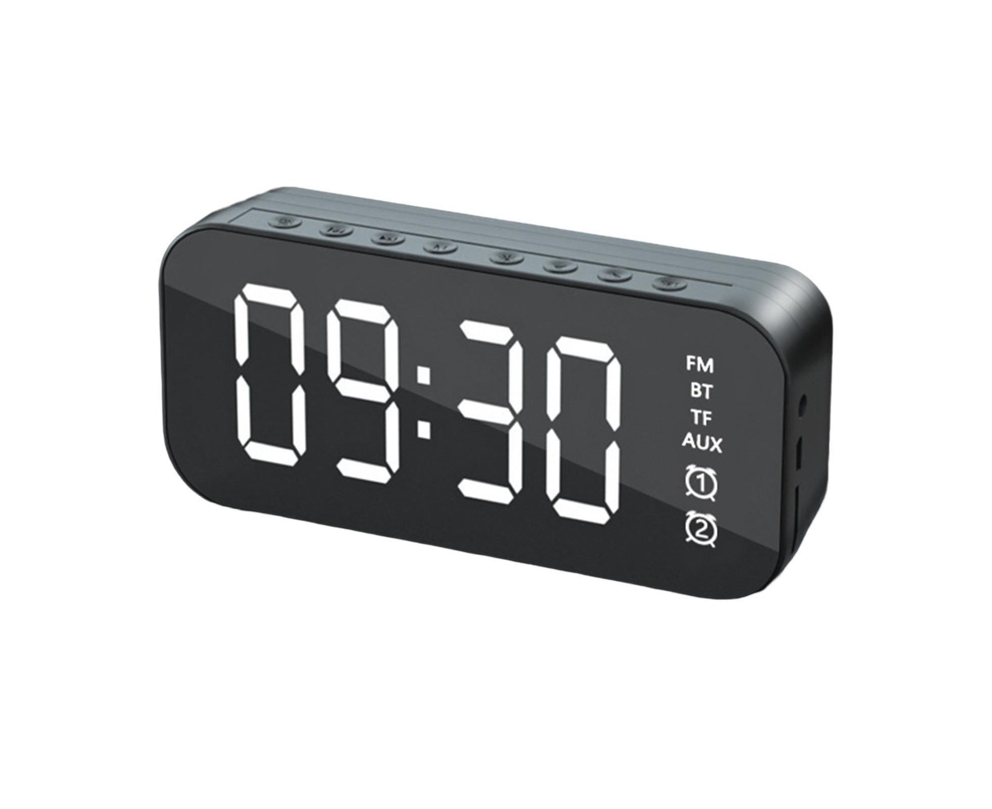 4.2 Version Alarm Clock Handsfree Multifunctional ABS LED Digital Display Mirror Screen Bluetooth-compatible V1263-JX-224