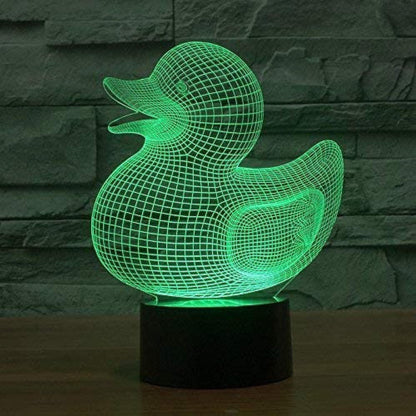 3D Duck Night Light Lamp Illusion Night Light 7 Color V1263-JX-2242