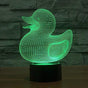 3D Duck Night Light Lamp Illusion Night Light 7 Color V1263-JX-2242