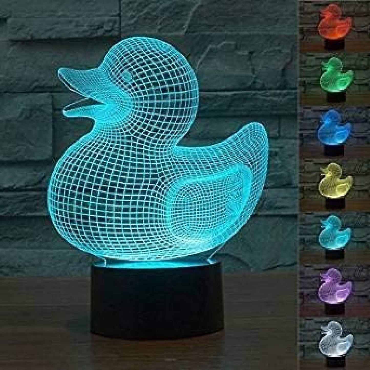 3D Duck Night Light Lamp Illusion Night Light 7 Color V1263-JX-2242