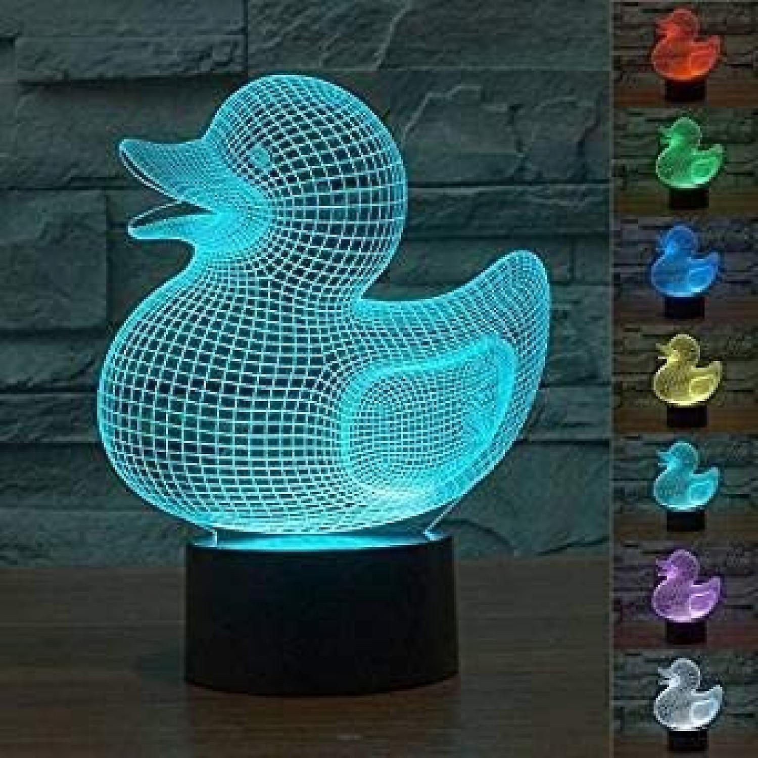 3D Duck Night Light Lamp Illusion Night Light 7 Color V1263-JX-2242