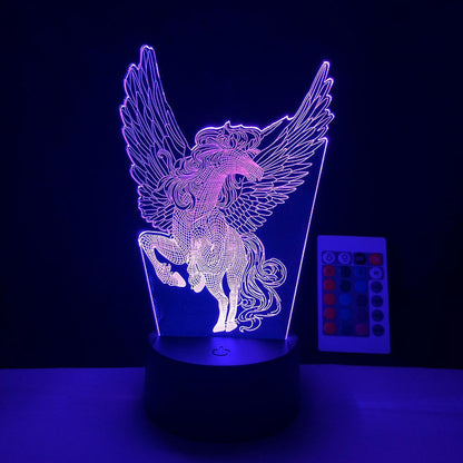 LED Night Light Unicorn Series 3D Illusion Lamp V1263-JX-2244