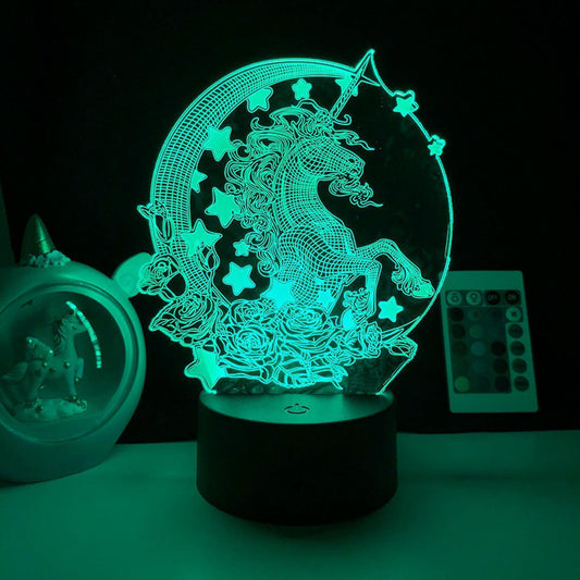 LED Night Light Unicorn Series 3D Illusion Lamp V1263-JX-2245