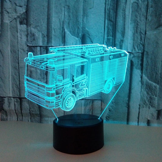 3D Night Light Fire Fighting Illusion Lamp with Re V1263-JX-2246