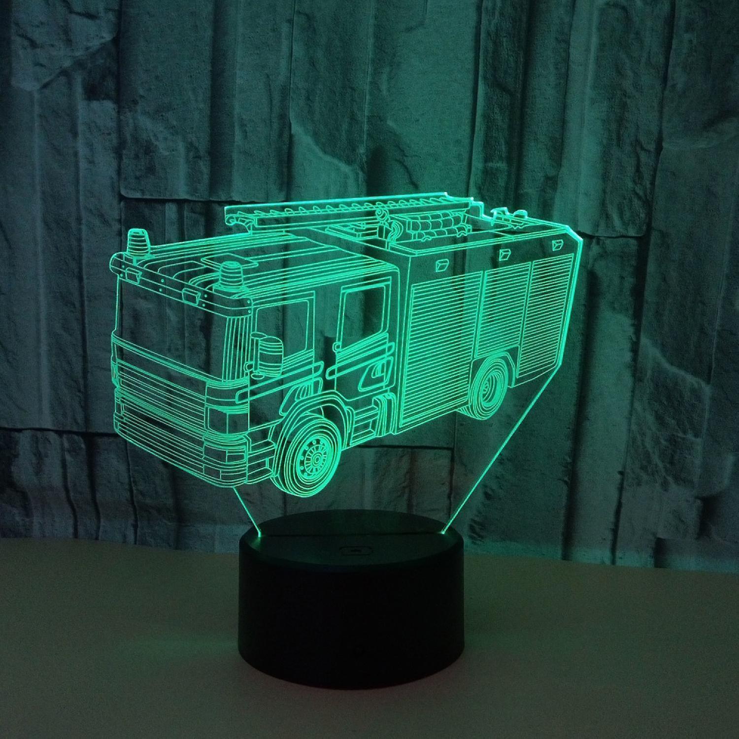 3D Night Light Fire Fighting Illusion Lamp with Re V1263-JX-2246