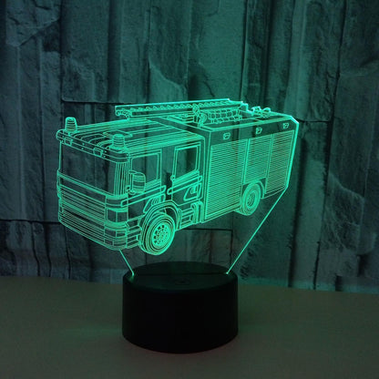 3D Night Light Fire Fighting Illusion Lamp with Re V1263-JX-2246