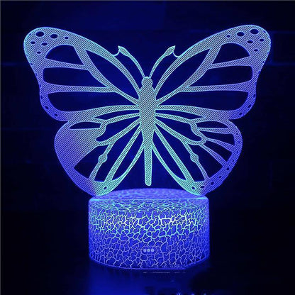 Butterfly Night Light, Birthday Gift For Girls 3D Illusion V1263-JX-2249