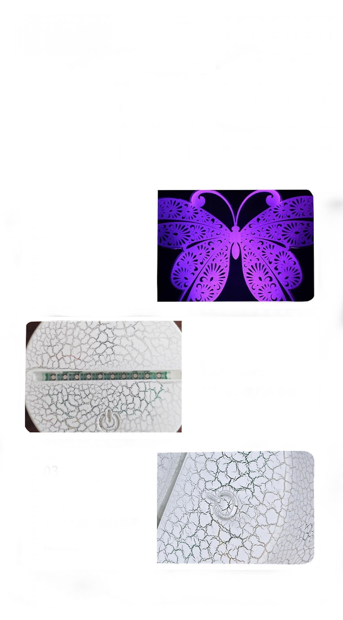 Butterfly Night Light, Birthday Gift For Girls 3D Illusion V1263-JX-2249
