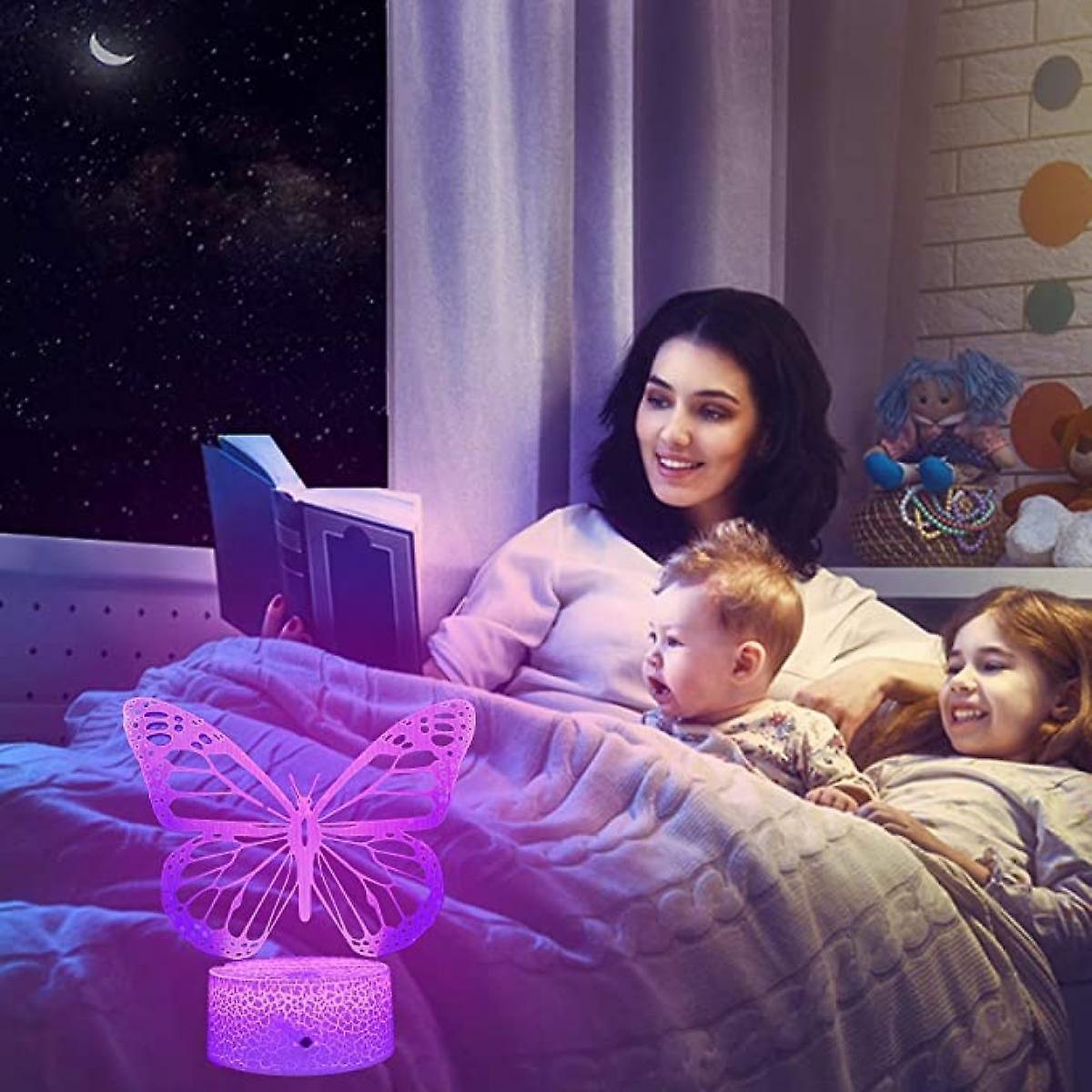 Butterfly Night Light, Birthday Gift For Girls 3D Illusion V1263-JX-2250