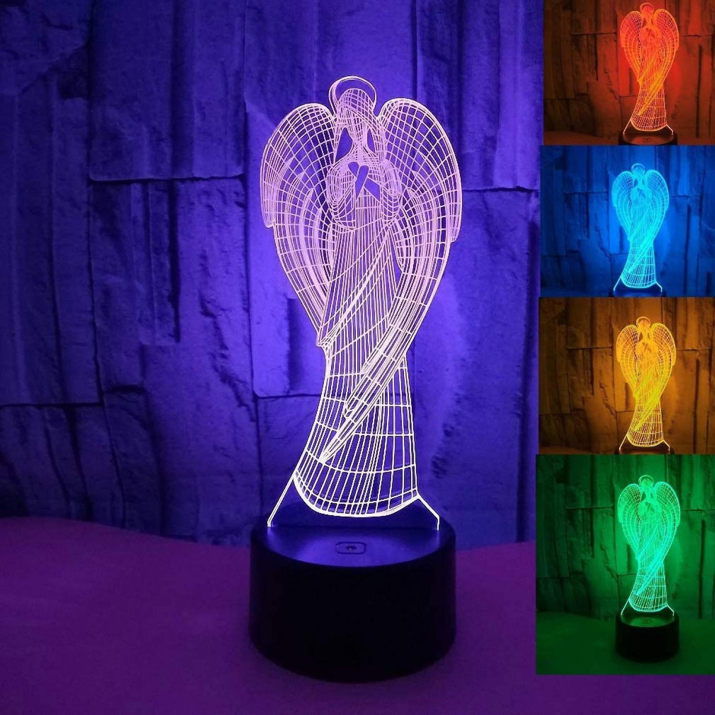 3D Angel Wing Night Light Lamp Illusion Night Ligh V1263-JX-2252
