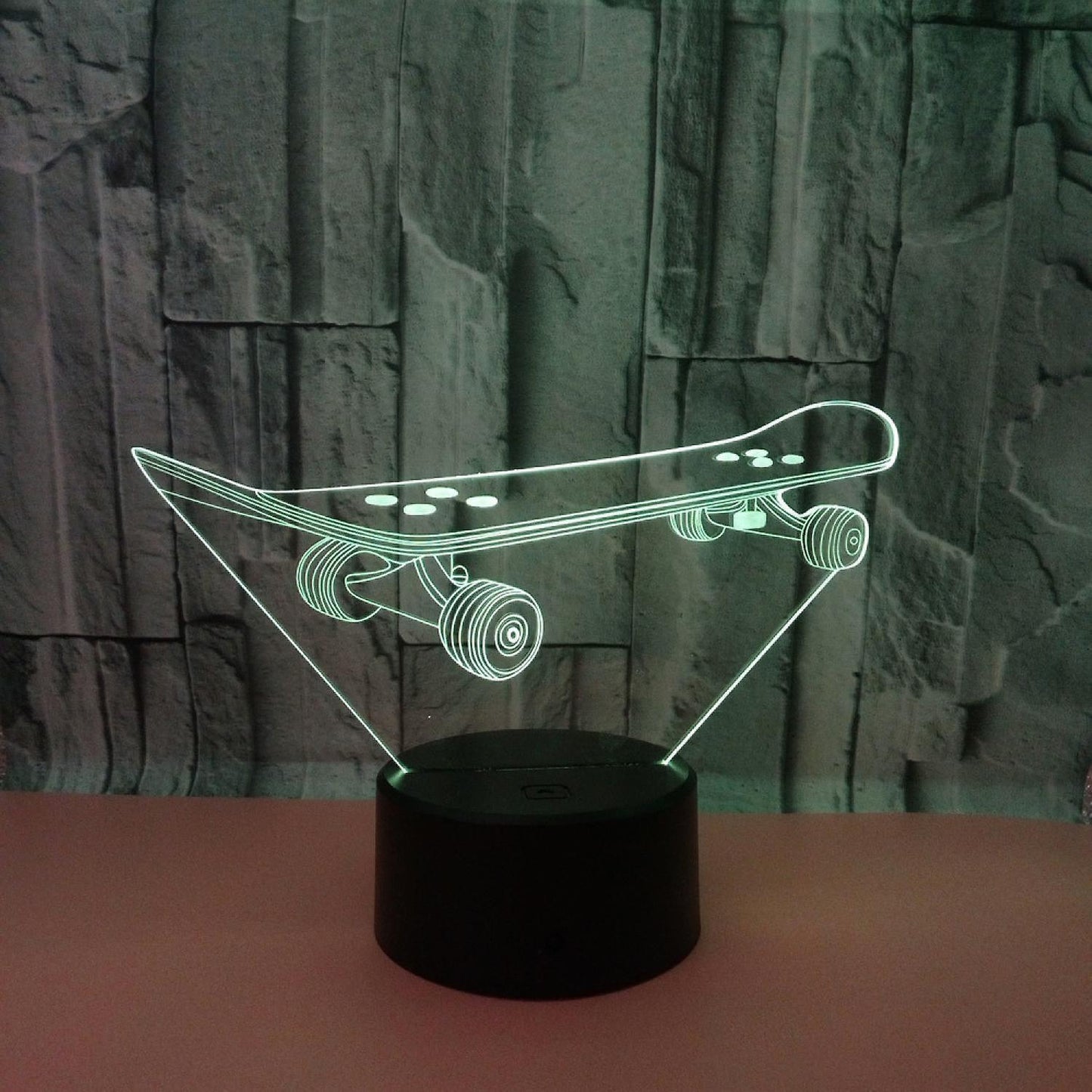 3D Optical Illusion Skateboard Sensor Night Light V1263-JX-2254
