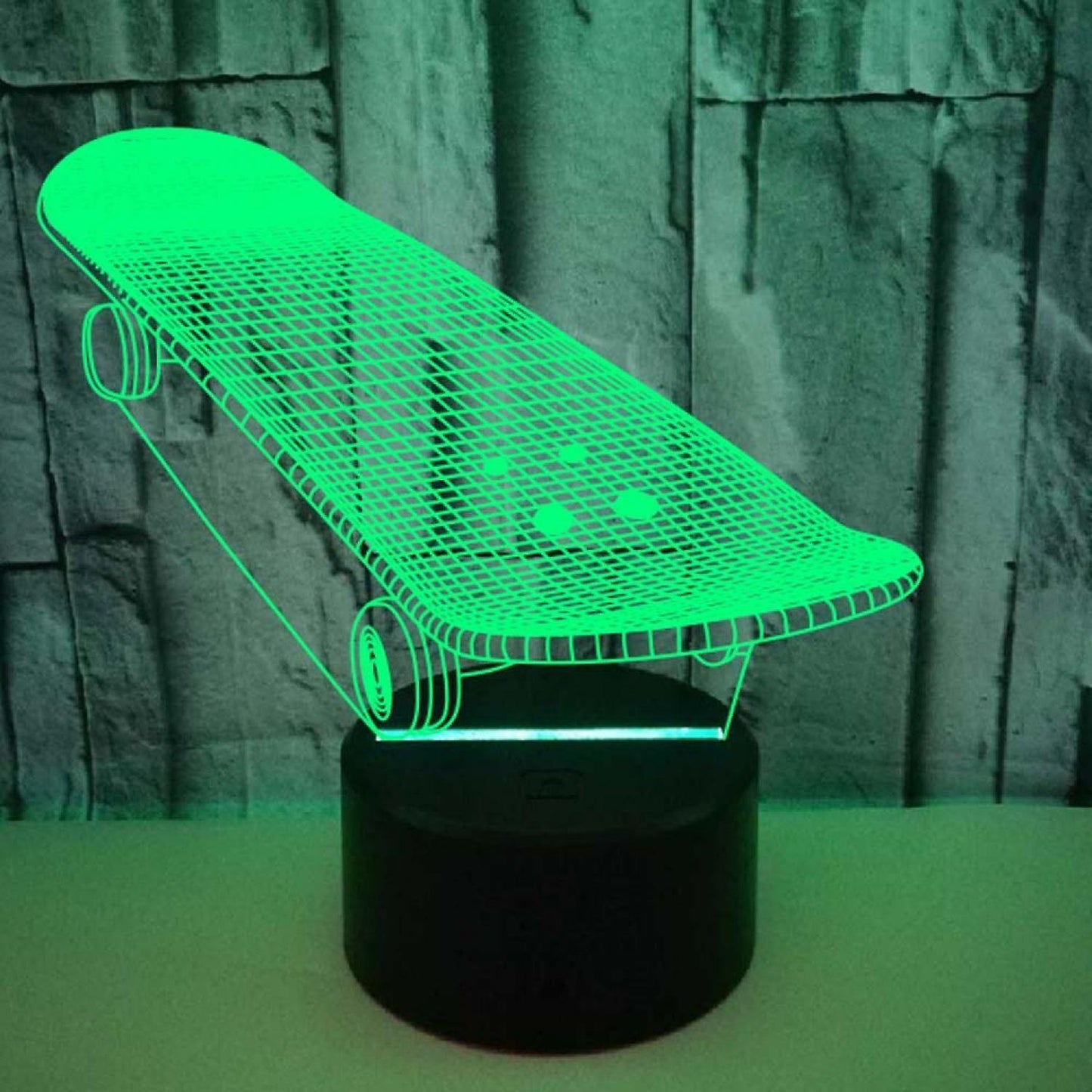 3D Optical Illusion Skateboard Sensor Night Light V1263-JX-2255