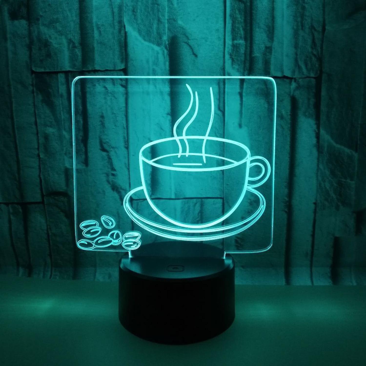 3D Coffee Night Light Led Light Optical Illusion V1263-JX-2256