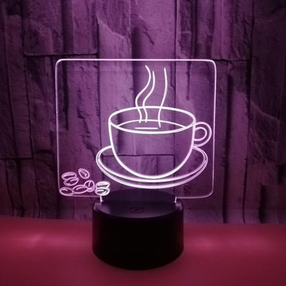 3D Coffee Night Light Led Light Optical Illusion V1263-JX-2256
