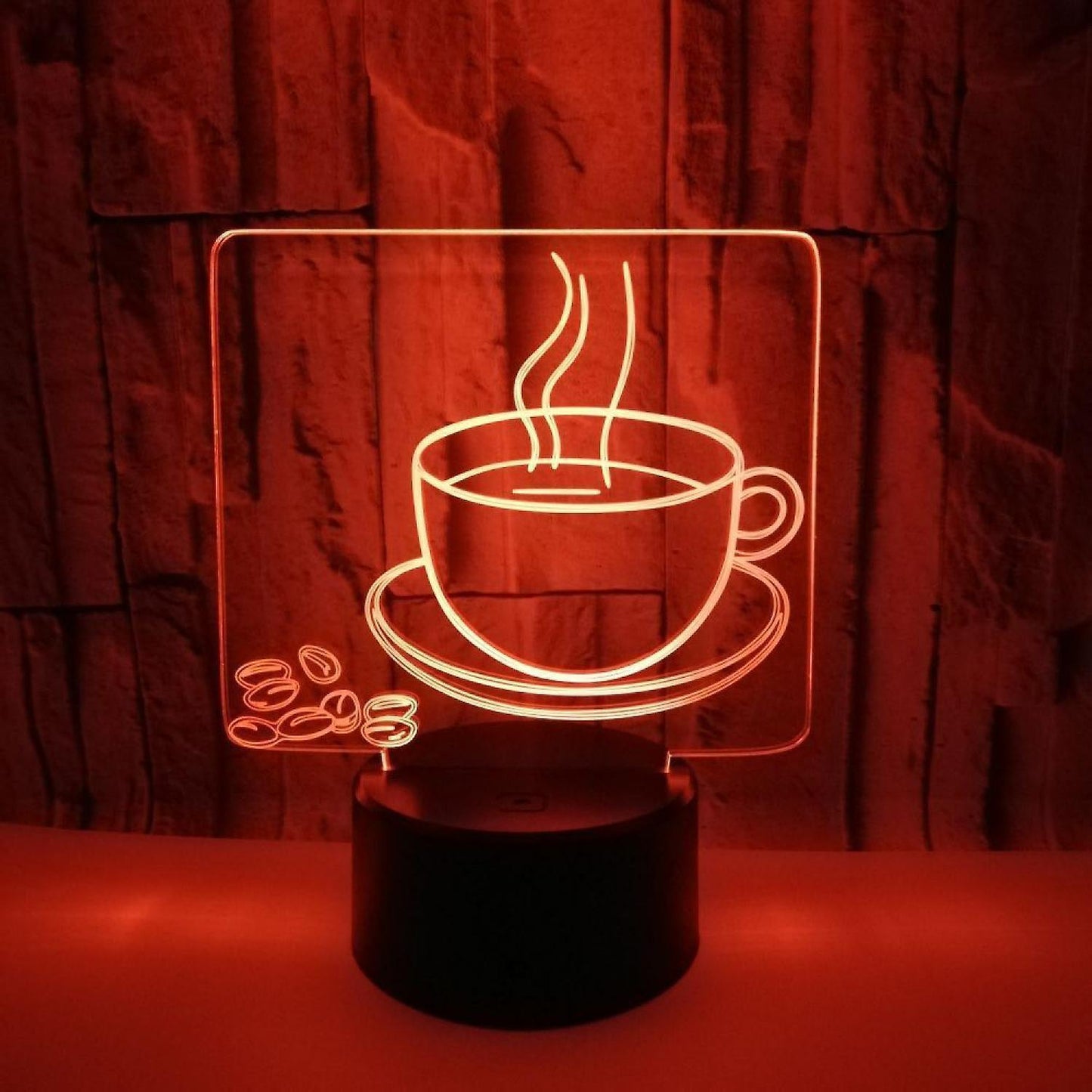 3D Coffee Night Light Led Light Optical Illusion V1263-JX-2256