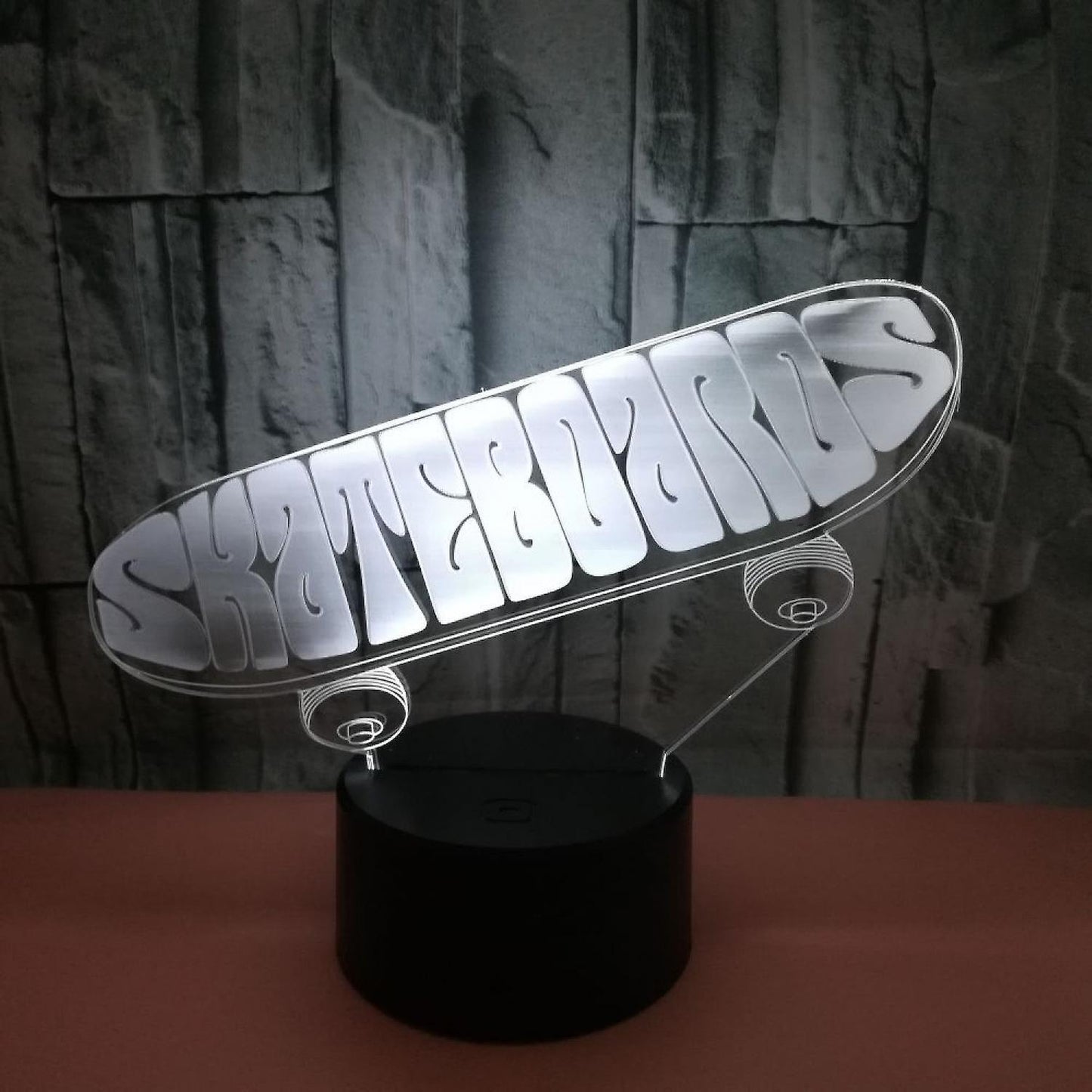 3D Optical Illusion Skateboard Sensor Night Light V1263-JX-2257