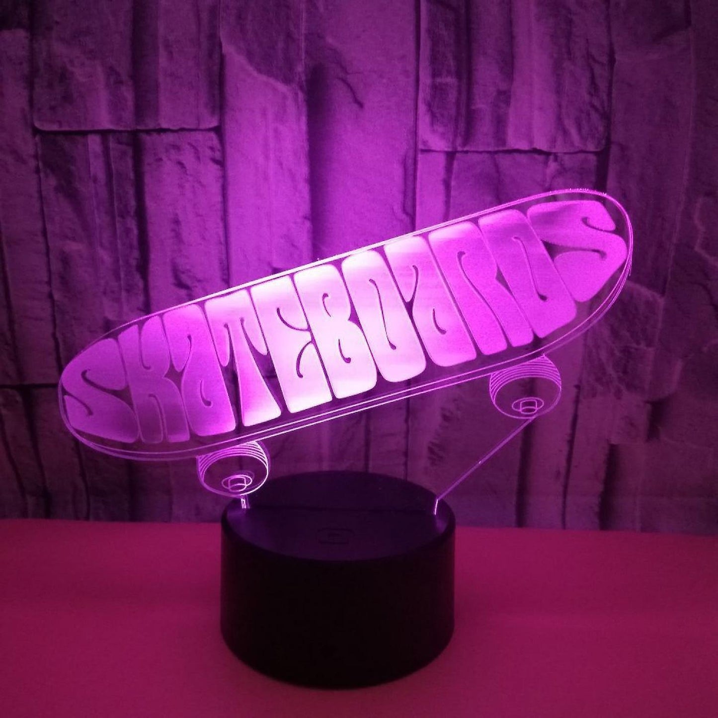 3D Optical Illusion Skateboard Sensor Night Light V1263-JX-2257