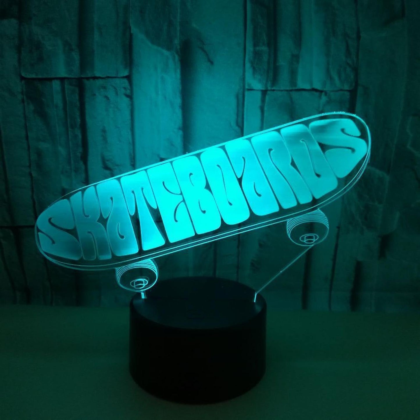 3D Optical Illusion Skateboard Sensor Night Light V1263-JX-2257