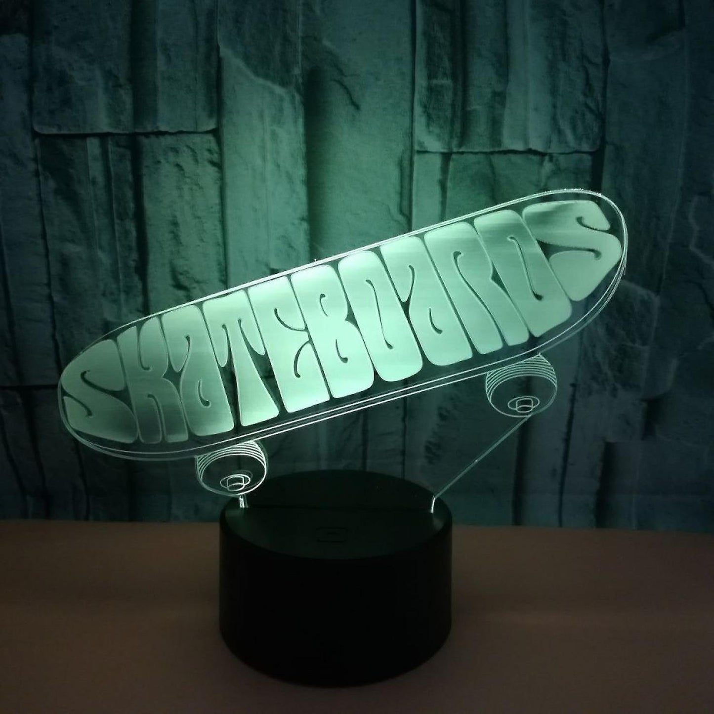 3D Optical Illusion Skateboard Sensor Night Light V1263-JX-2257
