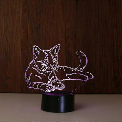 3D Optical Illusion Light LED Night Light, Cat Bedside Lamp babies Sleeping Light V1263-JX-2259
