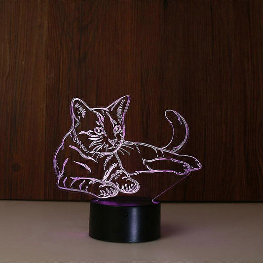 3D Optical Illusion Light LED Night Light, Cat Bedside Lamp babies Sleeping Light V1263-JX-2259