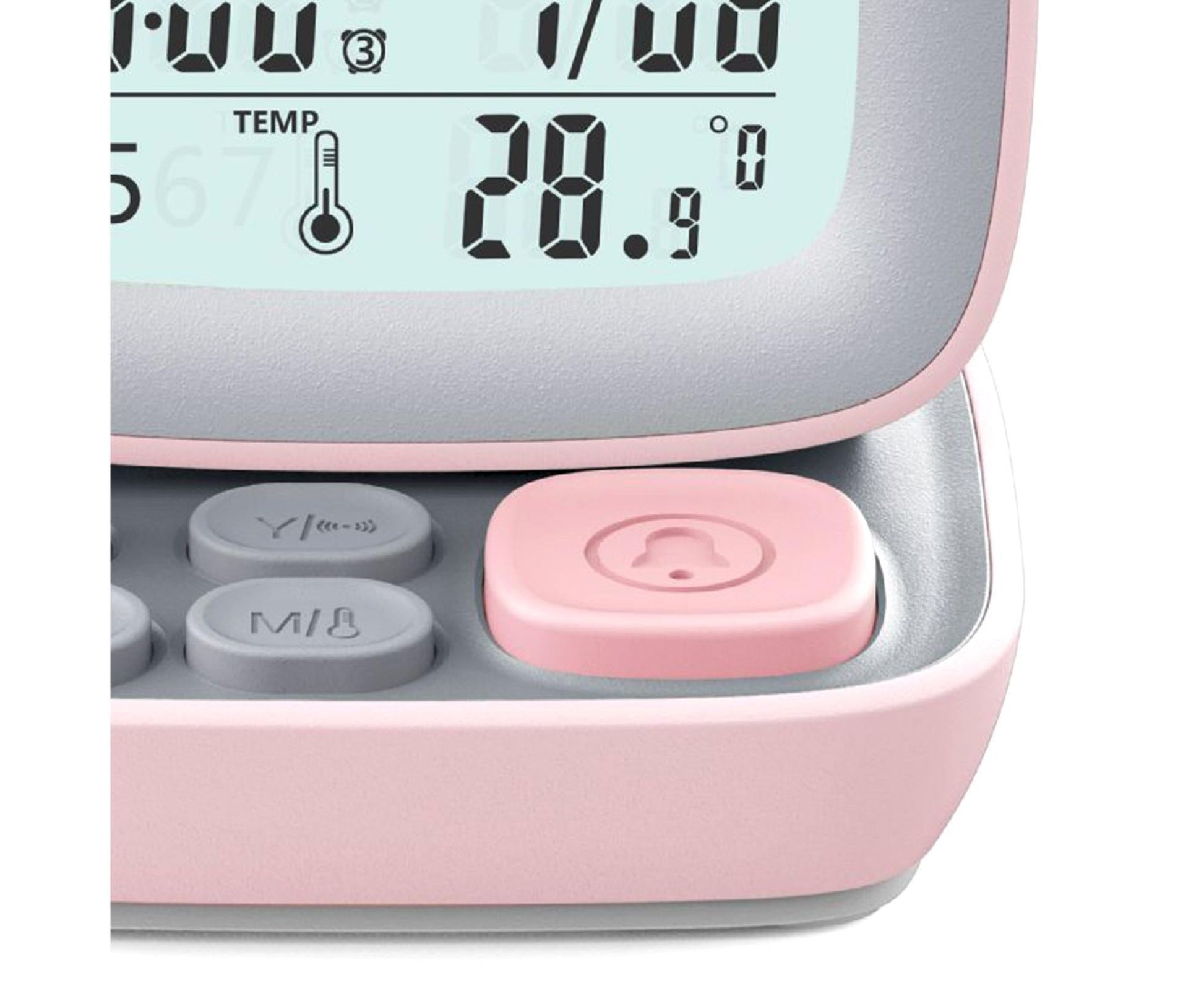 500mAh Alarm Clock Mute Battery Operated ABS Snooze Chargeable Digital Clock for babies - Pink V1263-JX-226