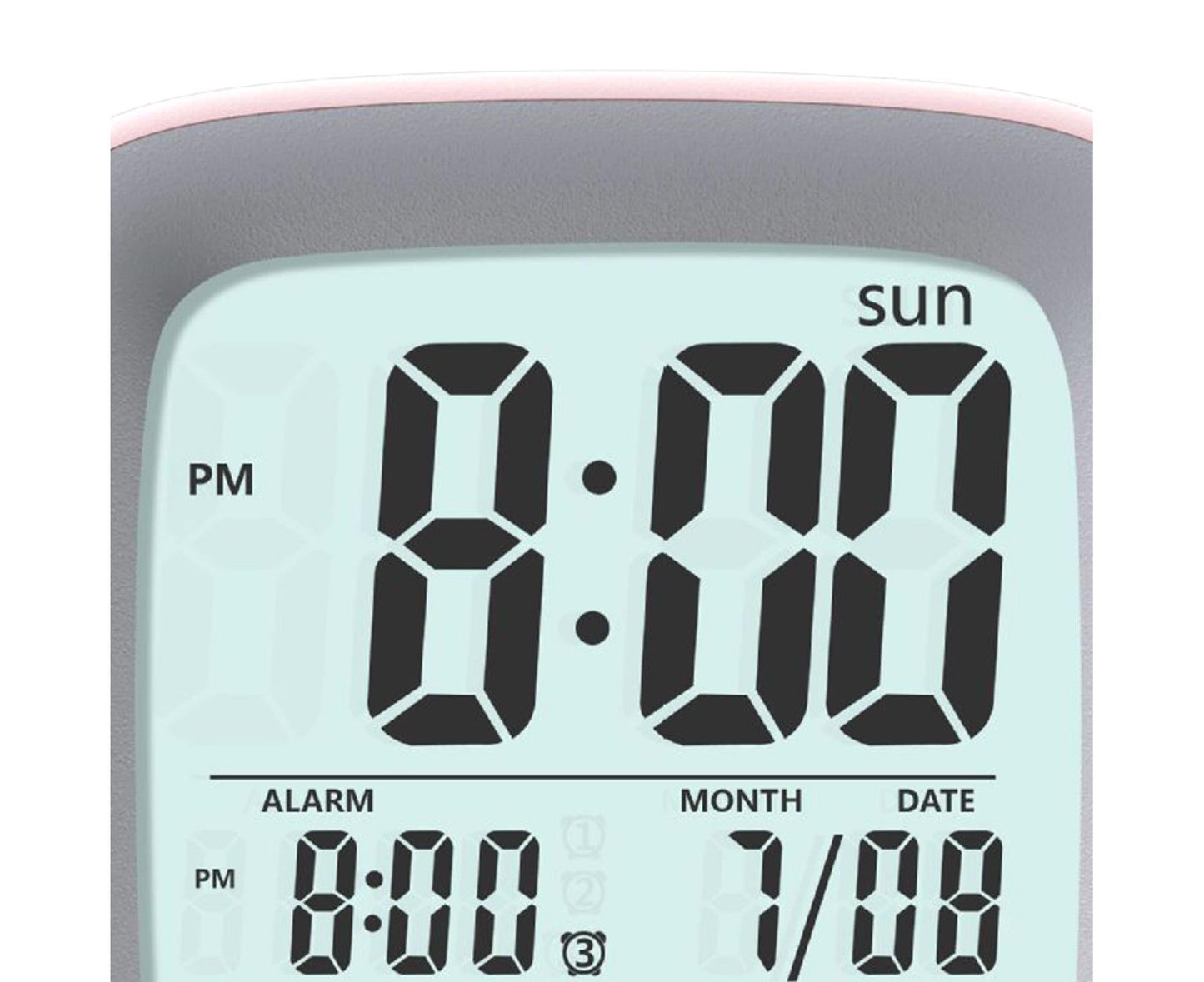 500mAh Alarm Clock Mute Battery Operated ABS Snooze Chargeable Digital Clock for babies - Pink V1263-JX-226
